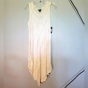 😎 Cream Asymmetrical Ruffled Sundress